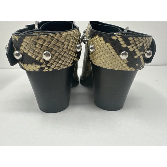 Rebecca Minkoff Sallest Too Studded Mule Bootie Snake Leather Studded Size 7M - Picture 4 of 8